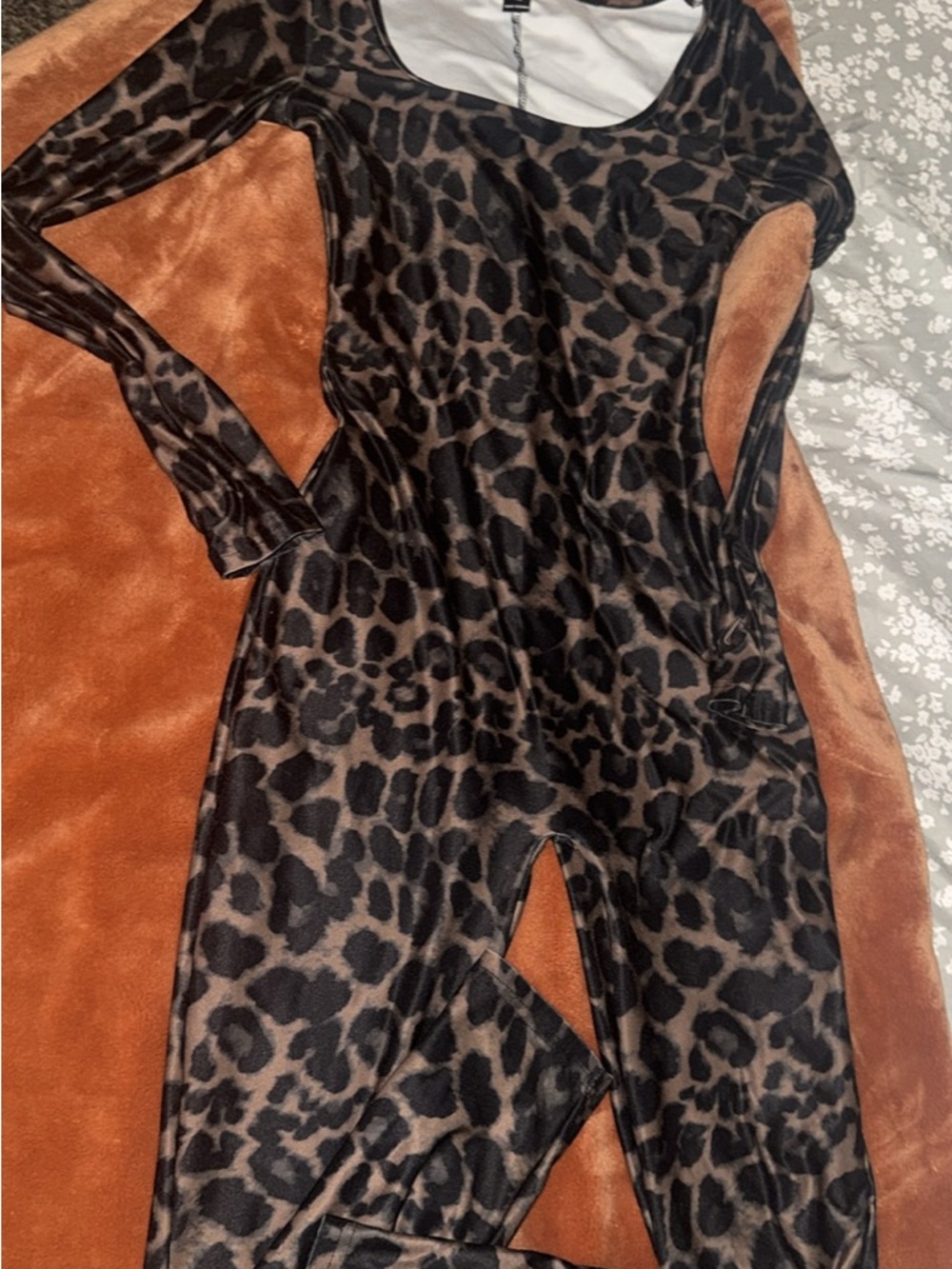 Leopard Print Long Sleeve Jumpsuit
